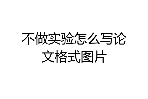 不做实验怎么写论文格式图片