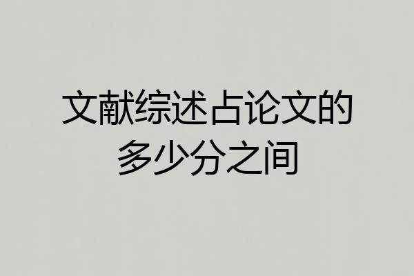 文献综述占论文的多少分之间