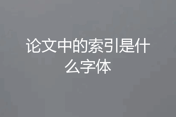 论文中的索引是什么字体