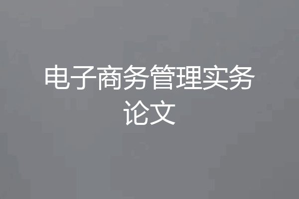 电子商务管理实务论文
