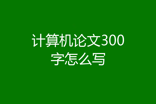 计算机论文300字怎么写