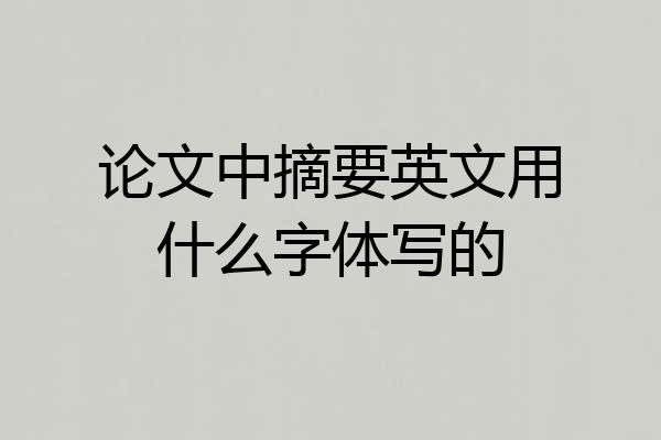 论文中摘要英文用什么字体写的