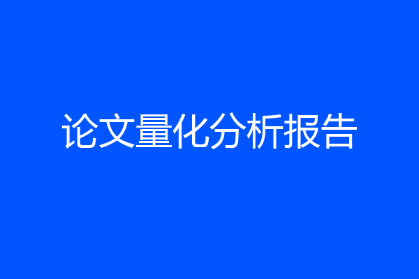 论文量化分析报告