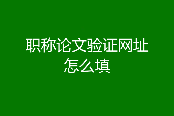 职称论文验证网址怎么填