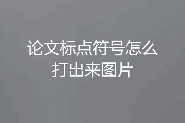 论文标点符号怎么打出来图片