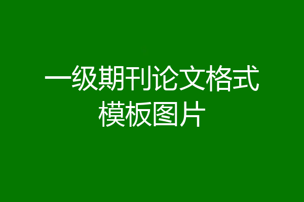 一级期刊论文格式模板图片