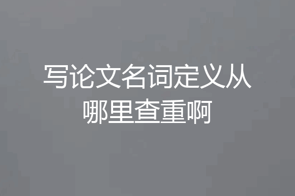 写论文名词定义从哪里查重啊