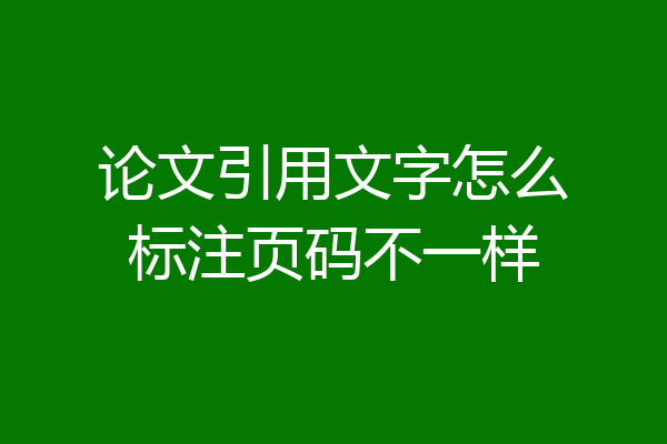 论文引用文字怎么标注页码不一样