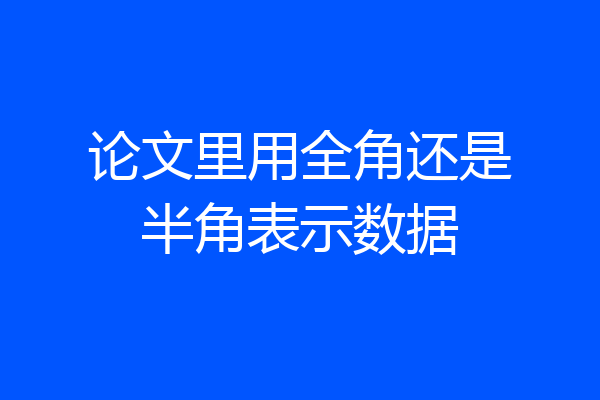 论文里用全角还是半角表示数据