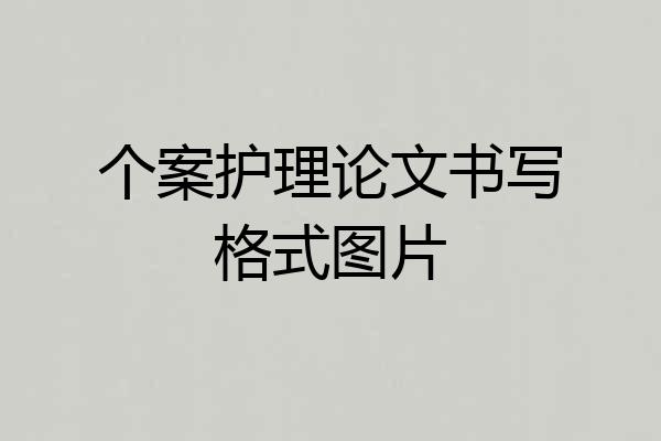 个案护理论文书写格式图片