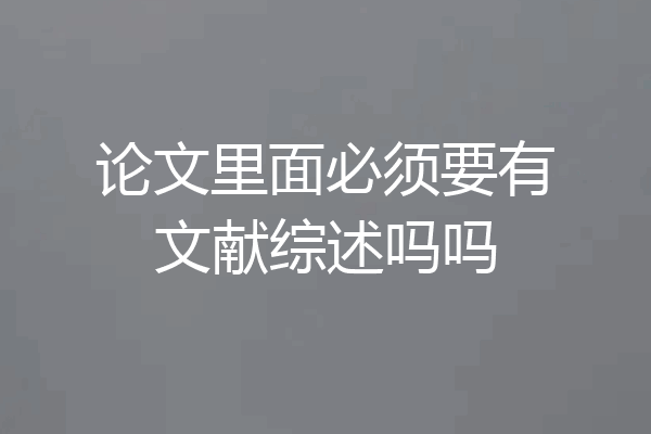论文里面必须要有文献综述吗吗