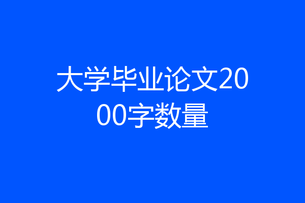 大学毕业论文2000字数量
