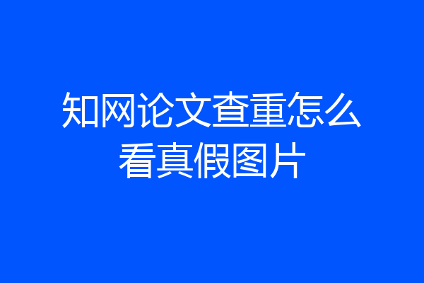 知网论文查重怎么看真假图片
