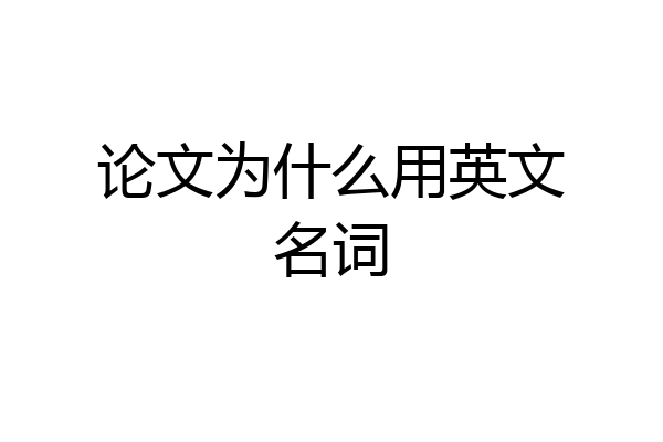 论文为什么用英文名词