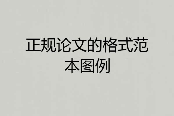 正规论文的格式范本图例