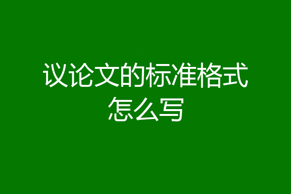 议论文的标准格式怎么写