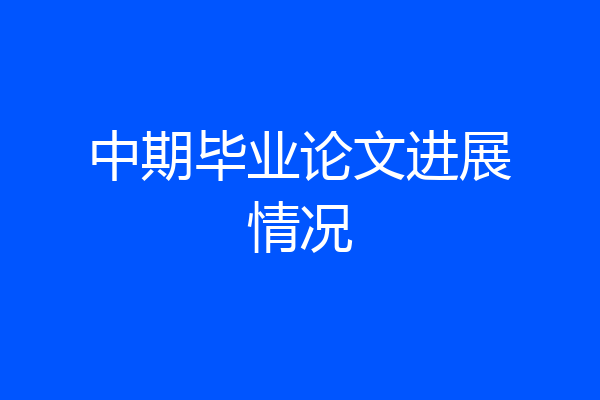 中期毕业论文进展情况