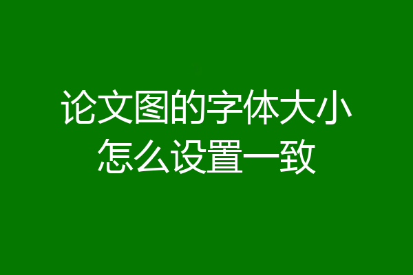 论文图的字体大小怎么设置一致