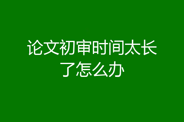 论文初审时间太长了怎么办