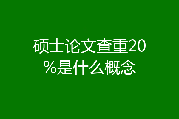 硕士论文查重20%是什么概念