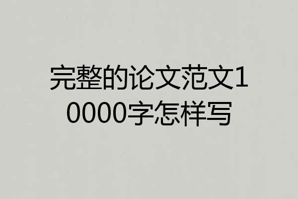 完整的论文范文10000字怎样写