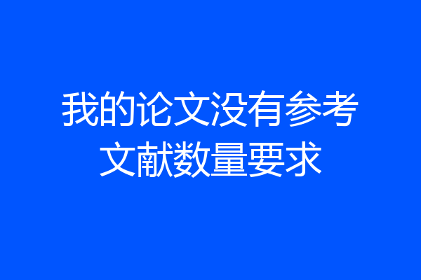 我的论文没有参考文献数量要求