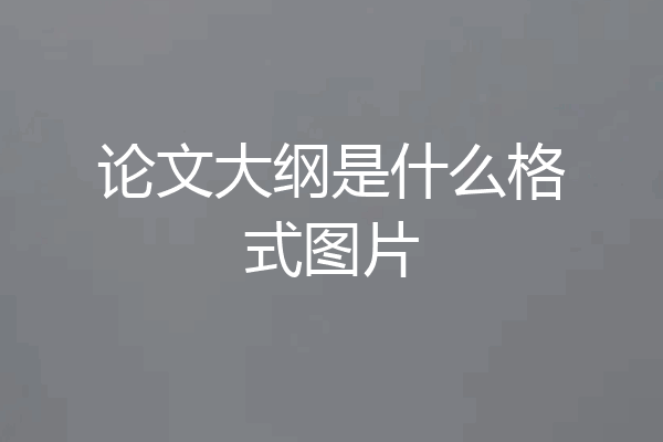 论文大纲是什么格式图片