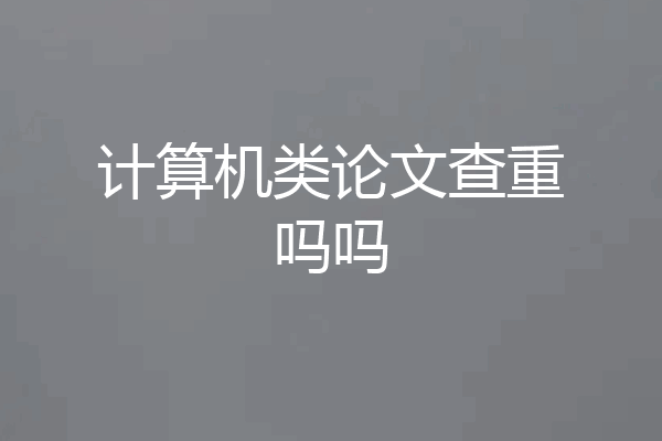 计算机类论文查重吗吗