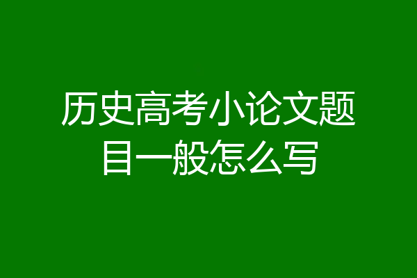 历史高考小论文题目一般怎么写