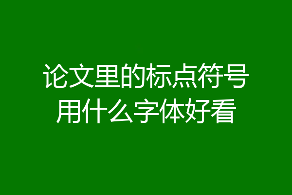 论文里的标点符号用什么字体好看