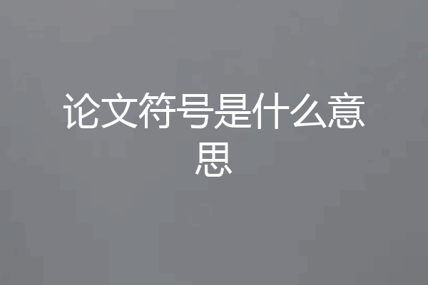 论文符号是什么意思