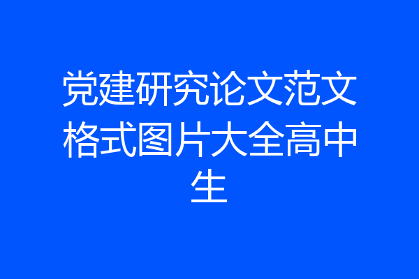 党建研究论文范文格式图片大全高中生