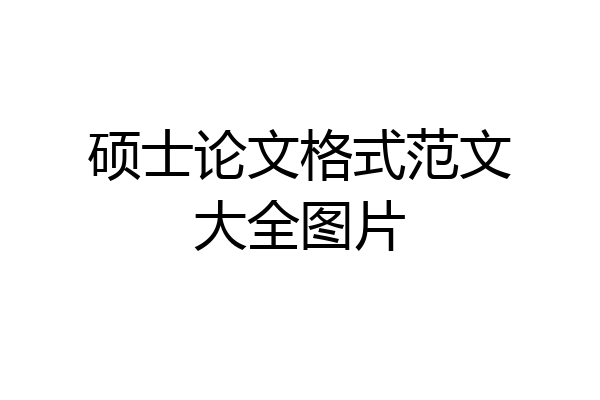 硕士论文格式范文大全图片
