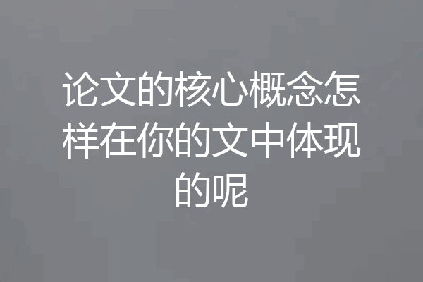 论文的核心概念怎样在你的文中体现的呢