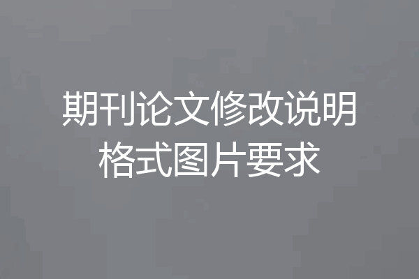 期刊论文修改说明格式图片要求