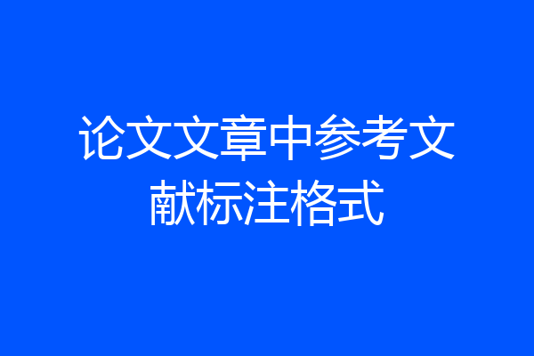 论文文章中参考文献标注格式
