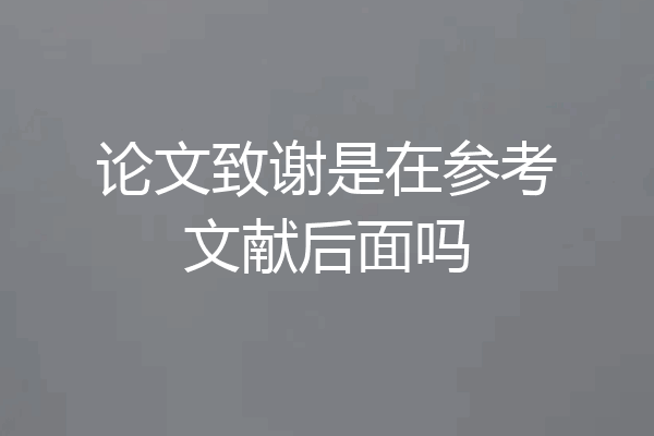 论文致谢是在参考文献后面吗