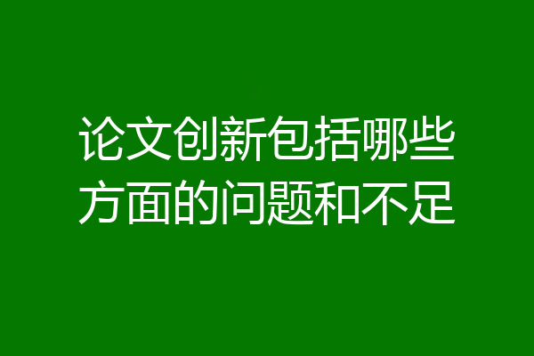 论文创新包括哪些方面的问题和不足