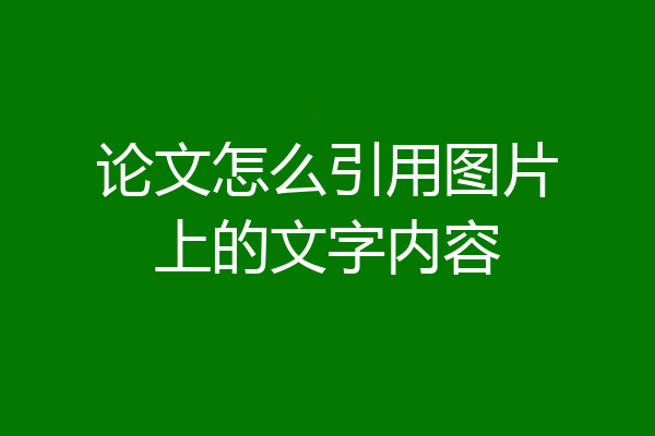 论文怎么引用图片上的文字内容