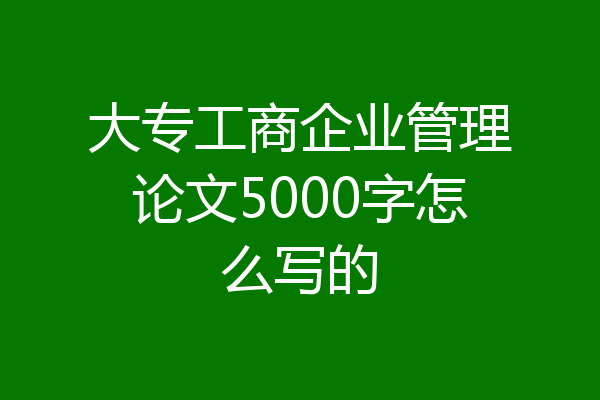 大专工商企业管理论文5000字怎么写的
