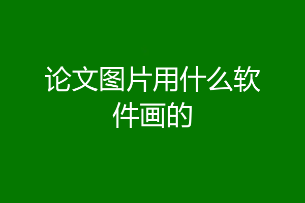 论文图片用什么软件画的