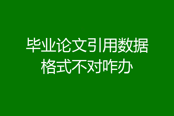 毕业论文引用数据格式不对咋办