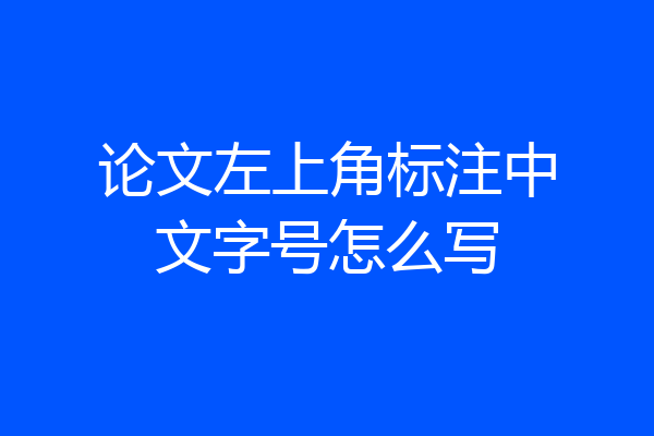 论文左上角标注中文字号怎么写