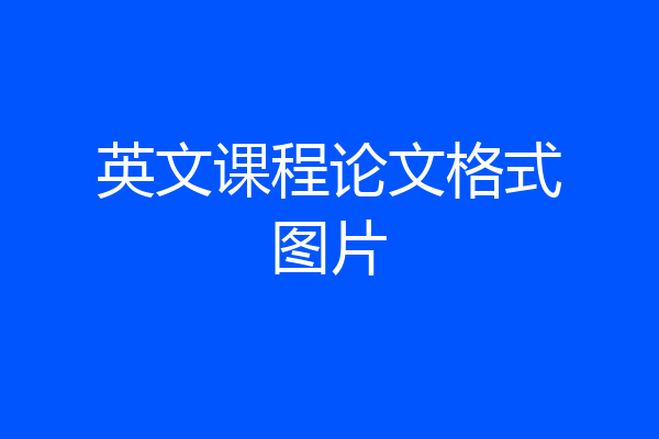 英文课程论文格式图片