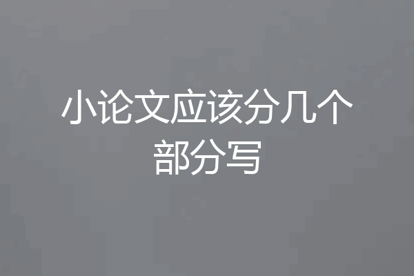 小论文应该分几个部分写