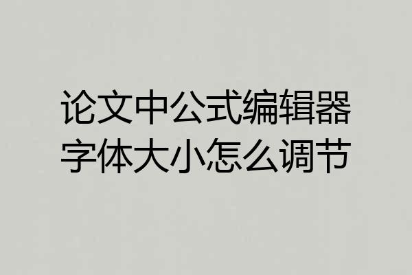 论文中公式编辑器字体大小怎么调节