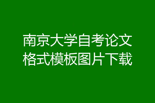 南京大学自考论文格式模板图片下载