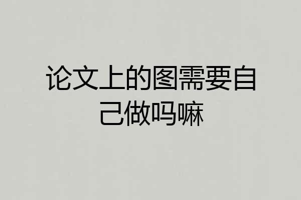 论文上的图需要自己做吗嘛