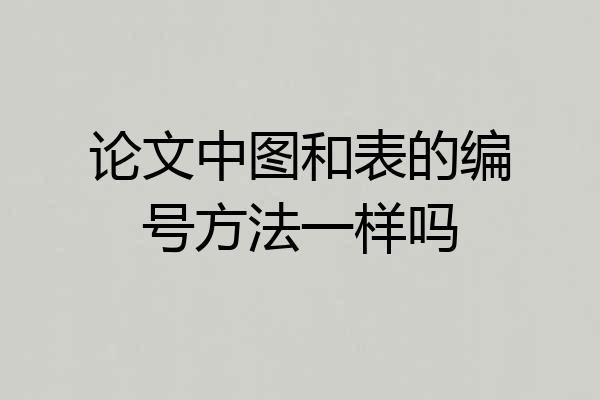 论文中图和表的编号方法一样吗