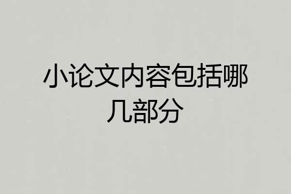 小论文内容包括哪几部分
